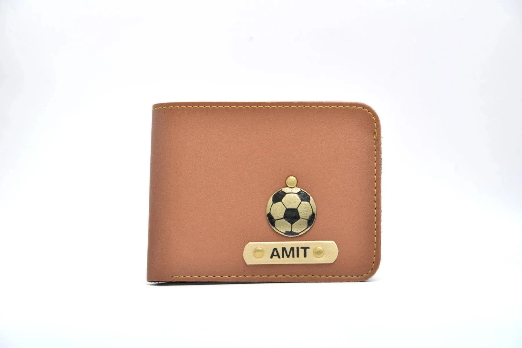 Personalized Couple's Combo : Chained Sling Bag( Product 1 ) & Men's Wallet(Product 2) - Tan