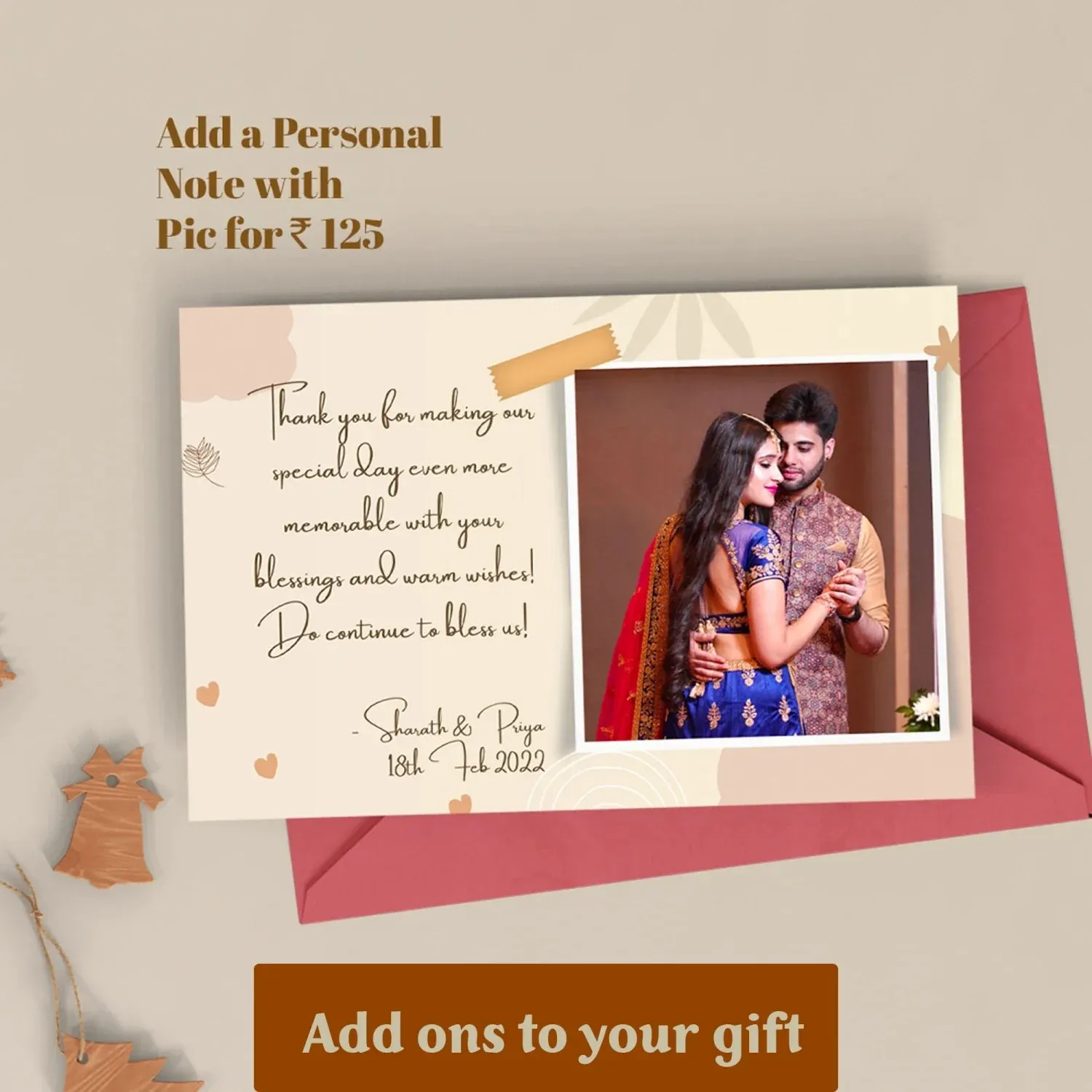Personalized Couple's Combo : Chained Sling Bag( Product 1 ) & Men's Wallet(Product 2) - Tan
