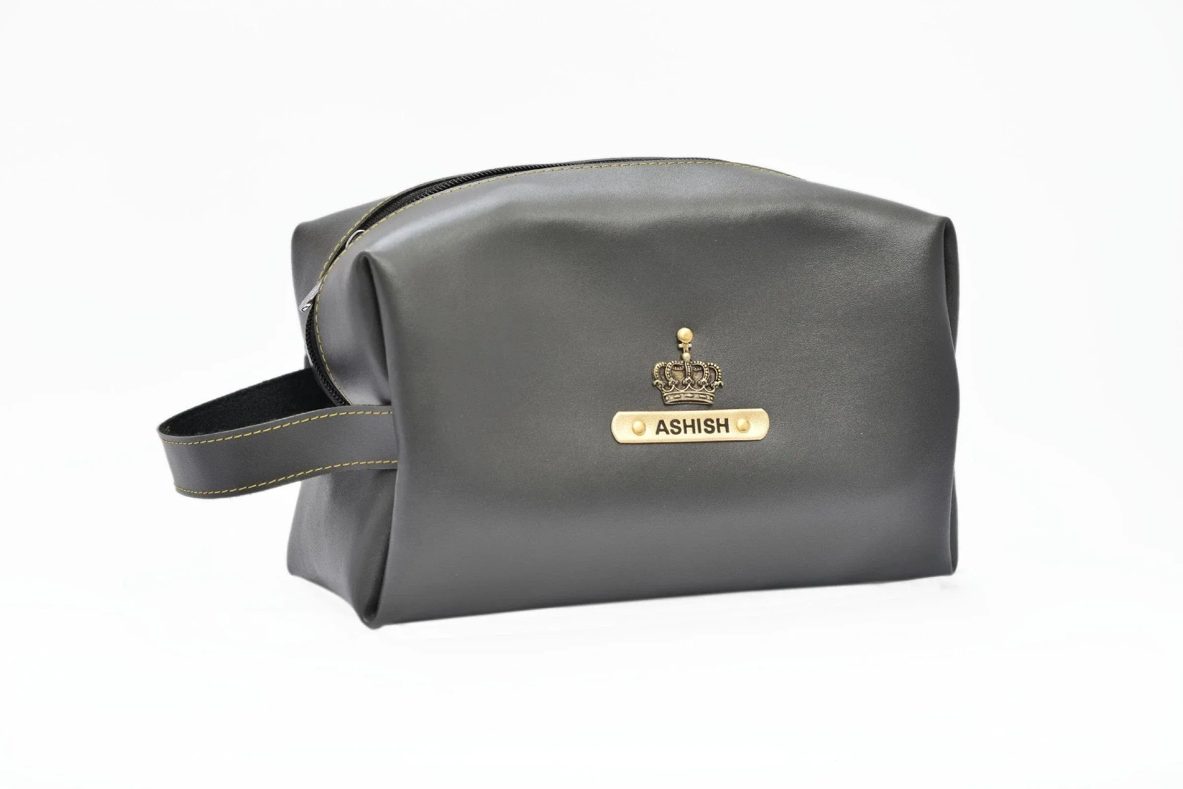 Personalized Mutlipurpose Travel /  Make-up Pouch - Grey
