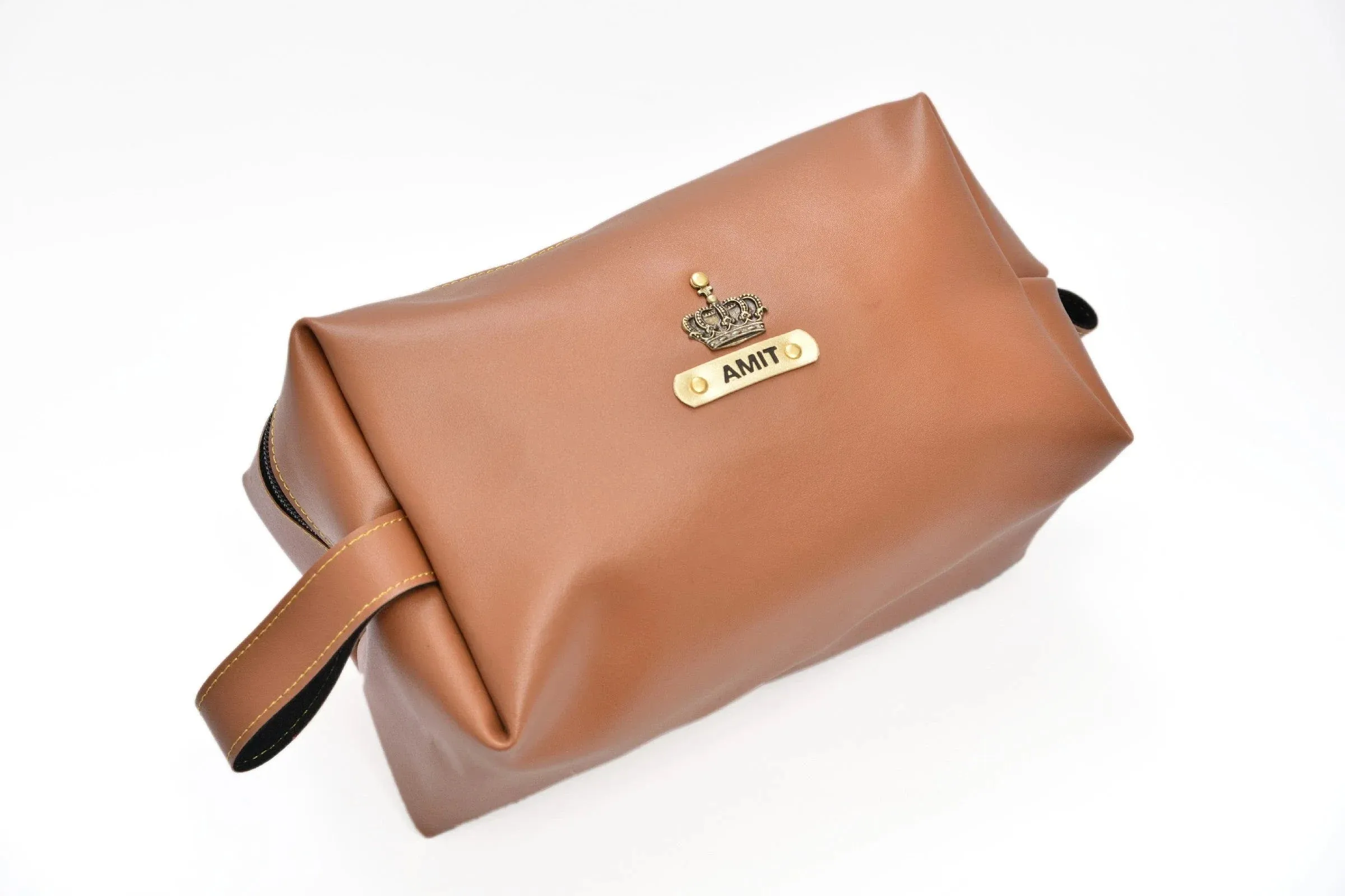 Personalized Mutlipurpose Travel- Make-up Pouch - Tan
