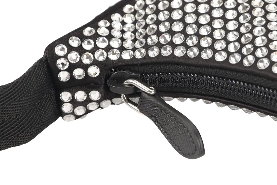 PRADA SATIN MINI BAG WITH CRYSTALS (IBC515) WITH DUST COVER AND BOX
