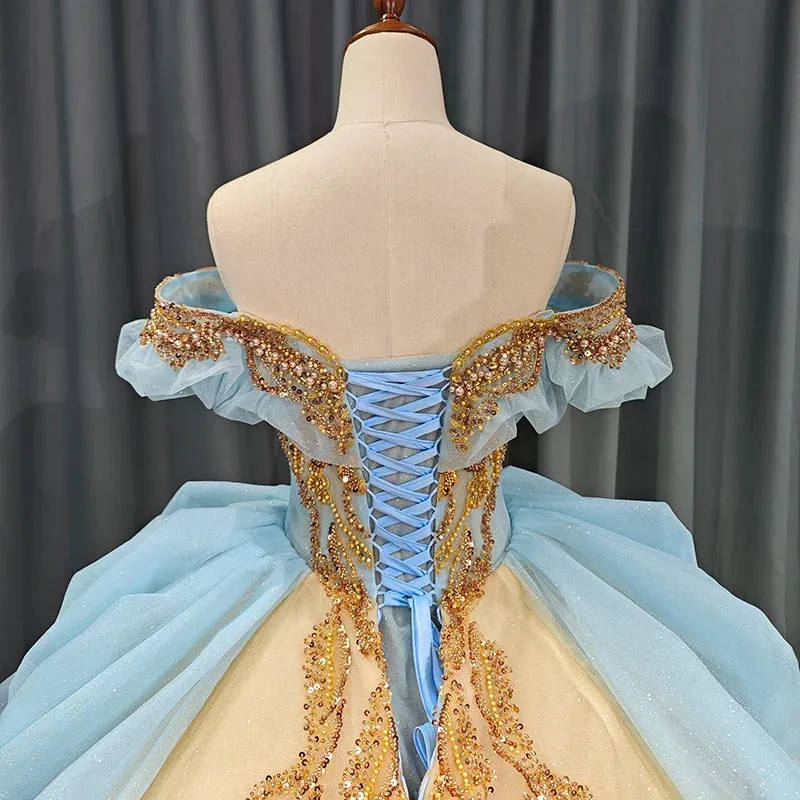 Princess Off-the-shoulder Quinceanera Dresses Beading Evening Party Dresses