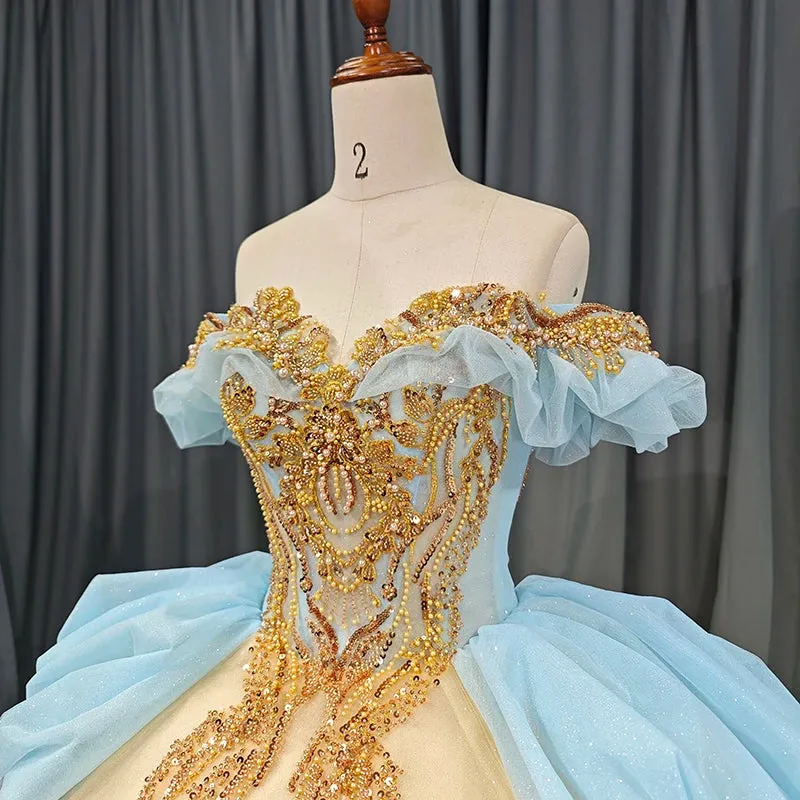 Princess Off-the-shoulder Quinceanera Dresses Beading Evening Party Dresses