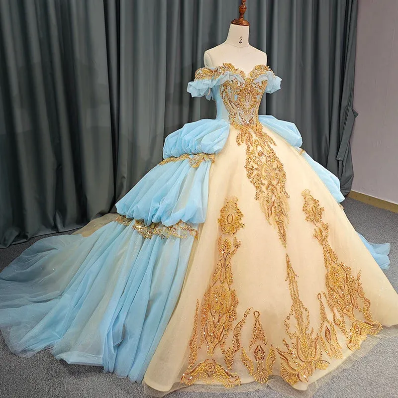 Princess Off-the-shoulder Quinceanera Dresses Beading Evening Party Dresses
