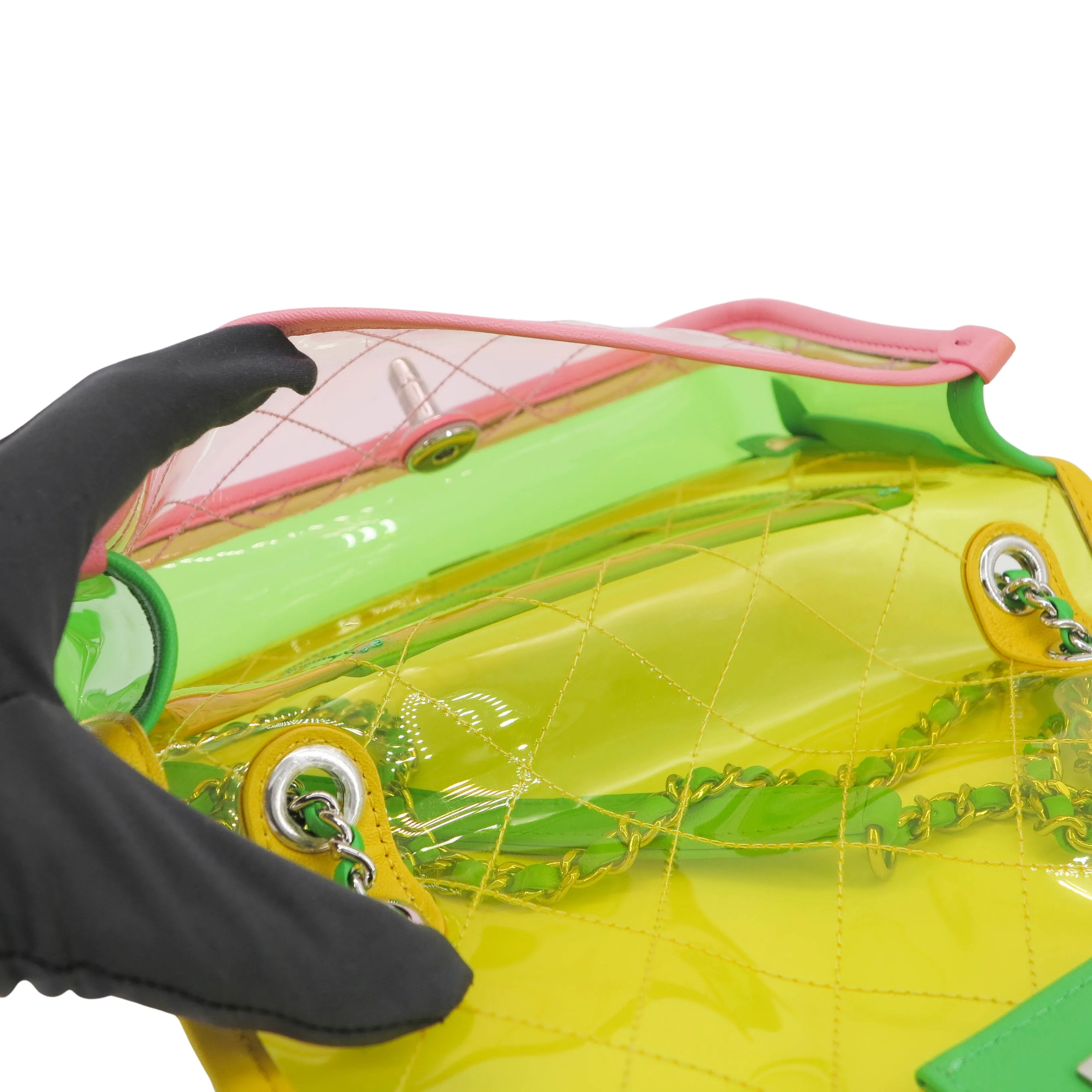 PVC Coco Splash Yellow Mini Flap Bag