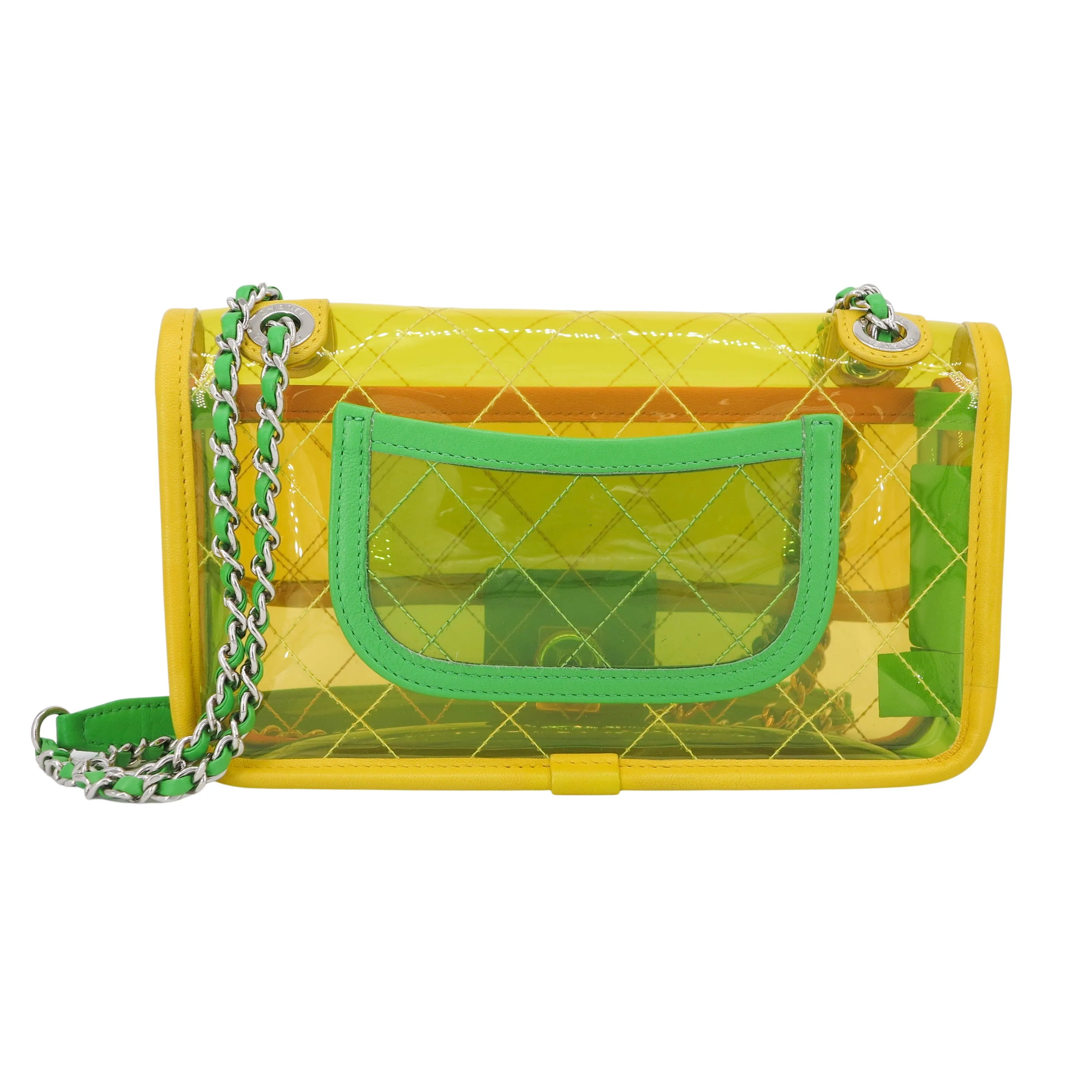 PVC Coco Splash Yellow Mini Flap Bag