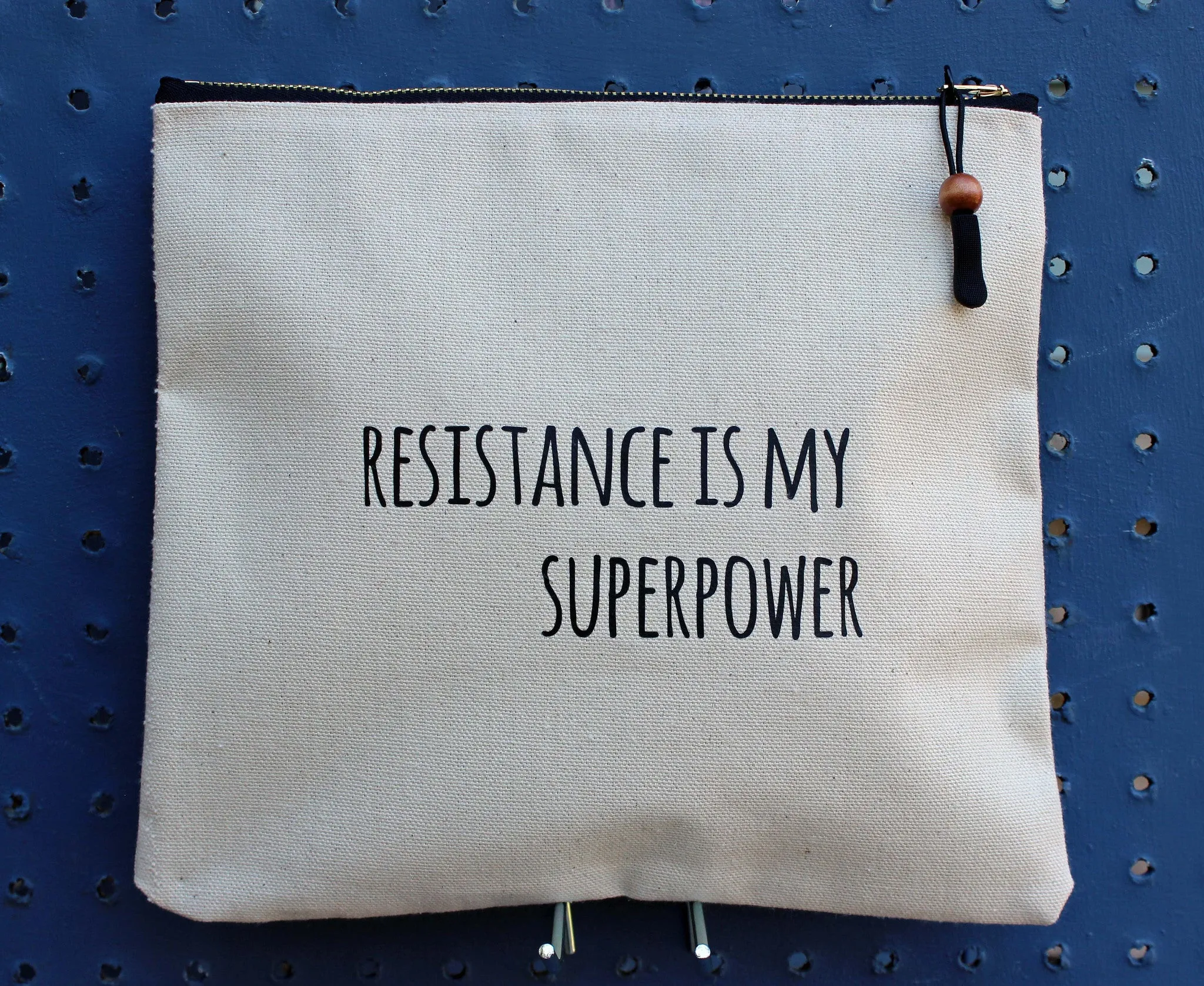 resistance is my superpower - zip money bag