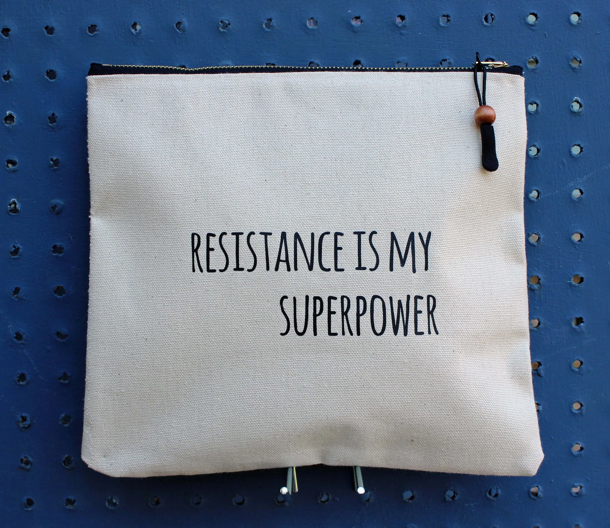 resistance is my superpower - zip money bag