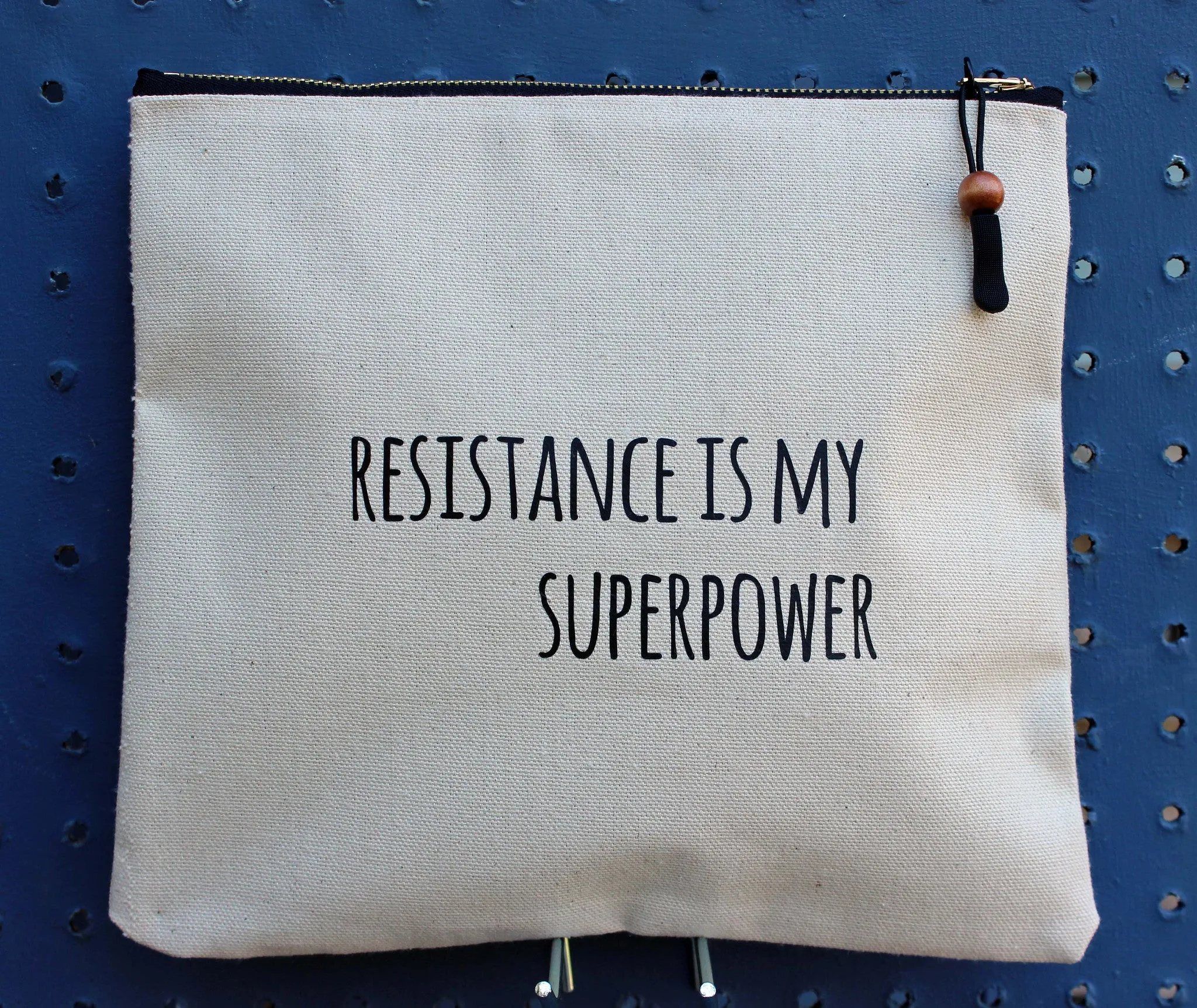 resistance is my superpower - zip money bag