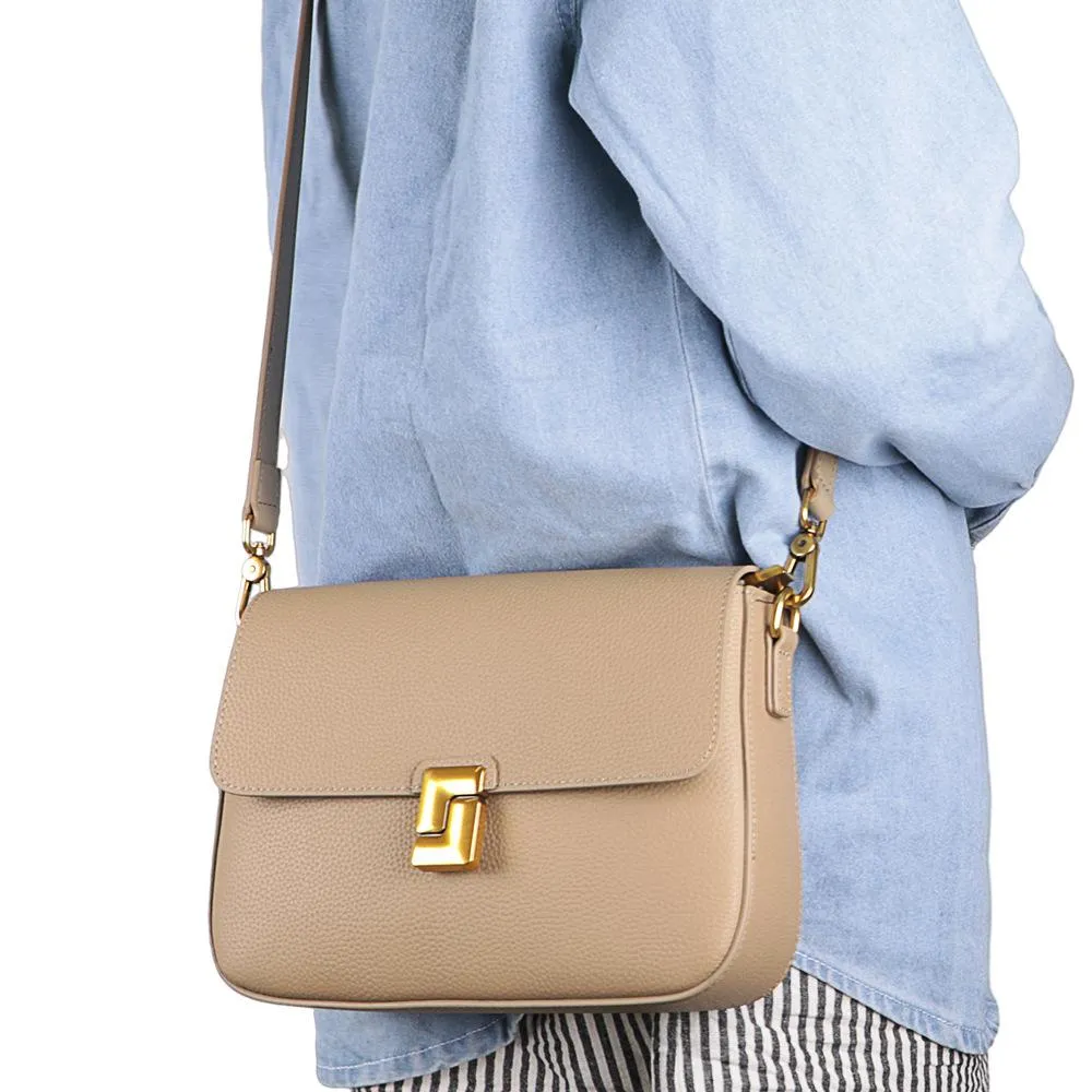Royal Bagger Shoulder Crossbody Bags for Women Genuine Cow Leather Fashion Simple Commuter Underarm Small Square Bag 1555