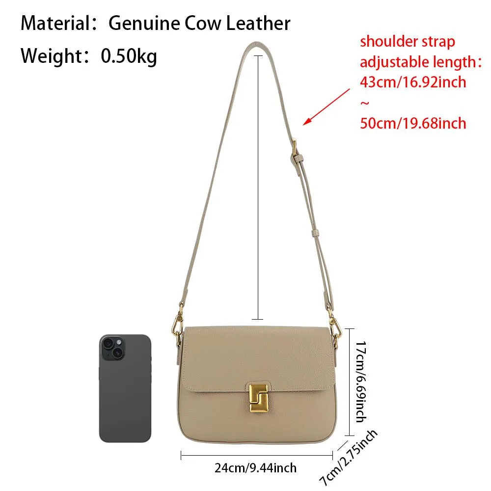 Royal Bagger Shoulder Crossbody Bags for Women Genuine Cow Leather Fashion Simple Commuter Underarm Small Square Bag 1555