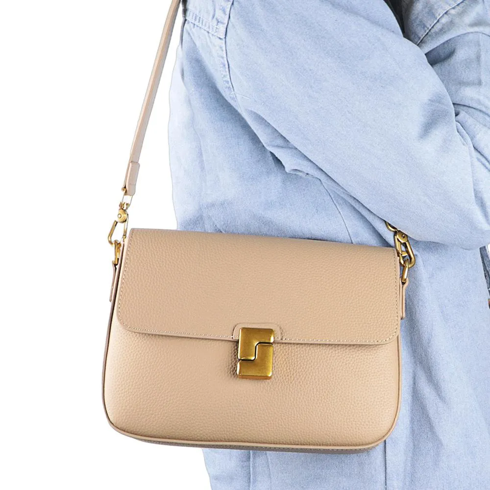 Royal Bagger Shoulder Crossbody Bags for Women Genuine Cow Leather Fashion Simple Commuter Underarm Small Square Bag 1555
