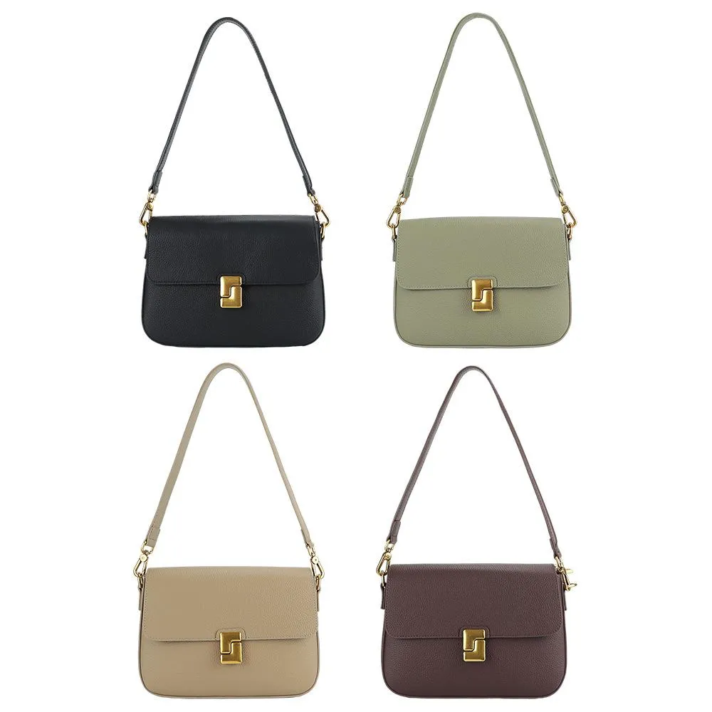 Royal Bagger Shoulder Crossbody Bags for Women Genuine Cow Leather Fashion Simple Commuter Underarm Small Square Bag 1555