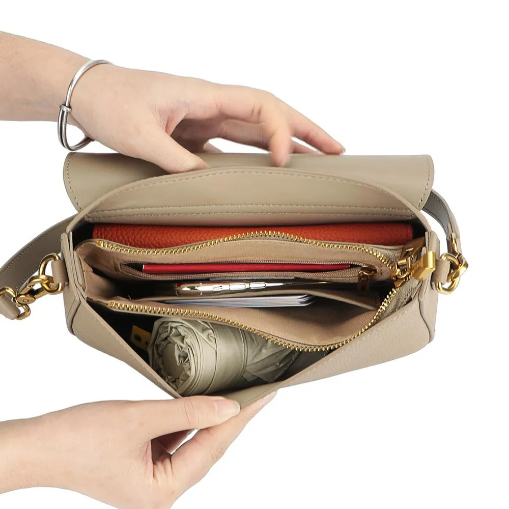 Royal Bagger Shoulder Crossbody Bags for Women Genuine Cow Leather Fashion Simple Commuter Underarm Small Square Bag 1555