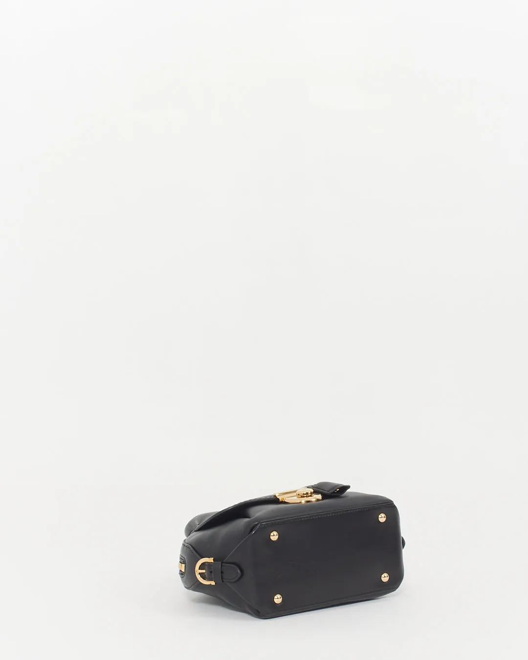 Salvatore Ferragamo Black Smooth Leather Mini Crossbody Bag