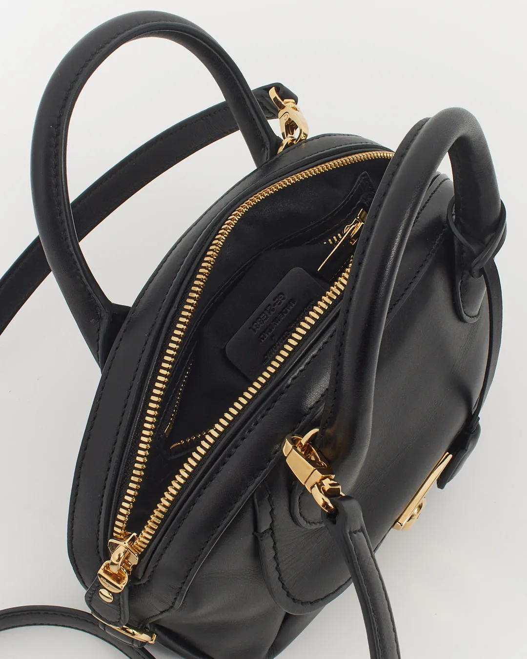 Salvatore Ferragamo Black Smooth Leather Mini Crossbody Bag