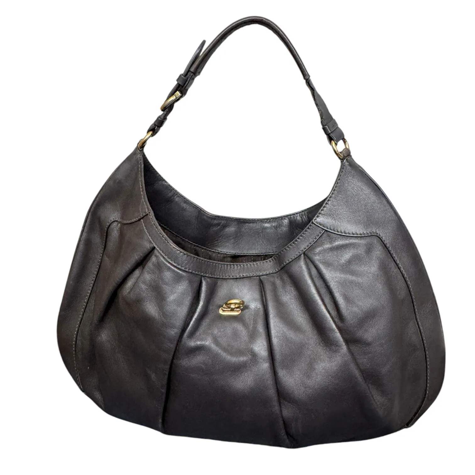 Salvatore Ferragamo Grey Shoulder Leather Bag
