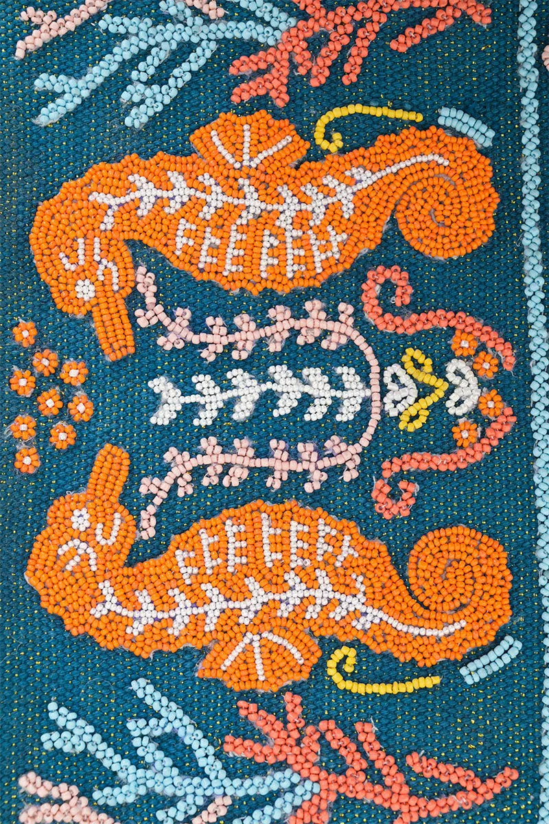 Sea Horse Teal Sling Pouch