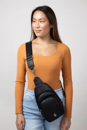 Simply Southern Sling Bag in Black | 0224-BAG-LTHR-SLING-BLACK