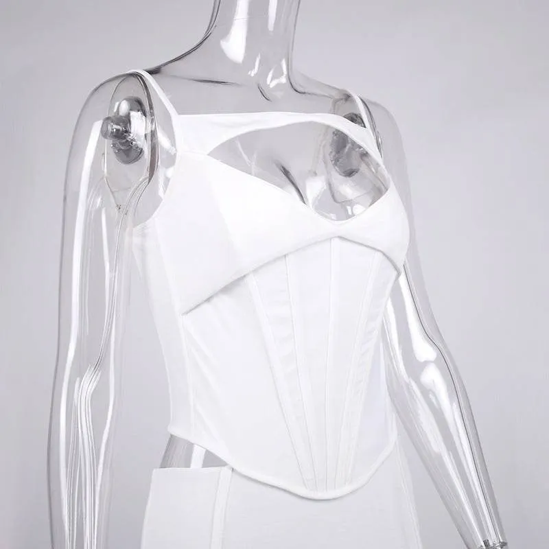 Sling Fishbone Corset Slimming Hollow Dress