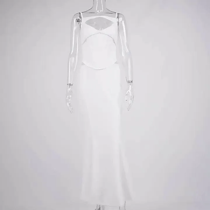 Sling Fishbone Corset Slimming Hollow Dress