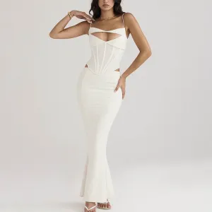 Sling Fishbone Corset Slimming Hollow Dress