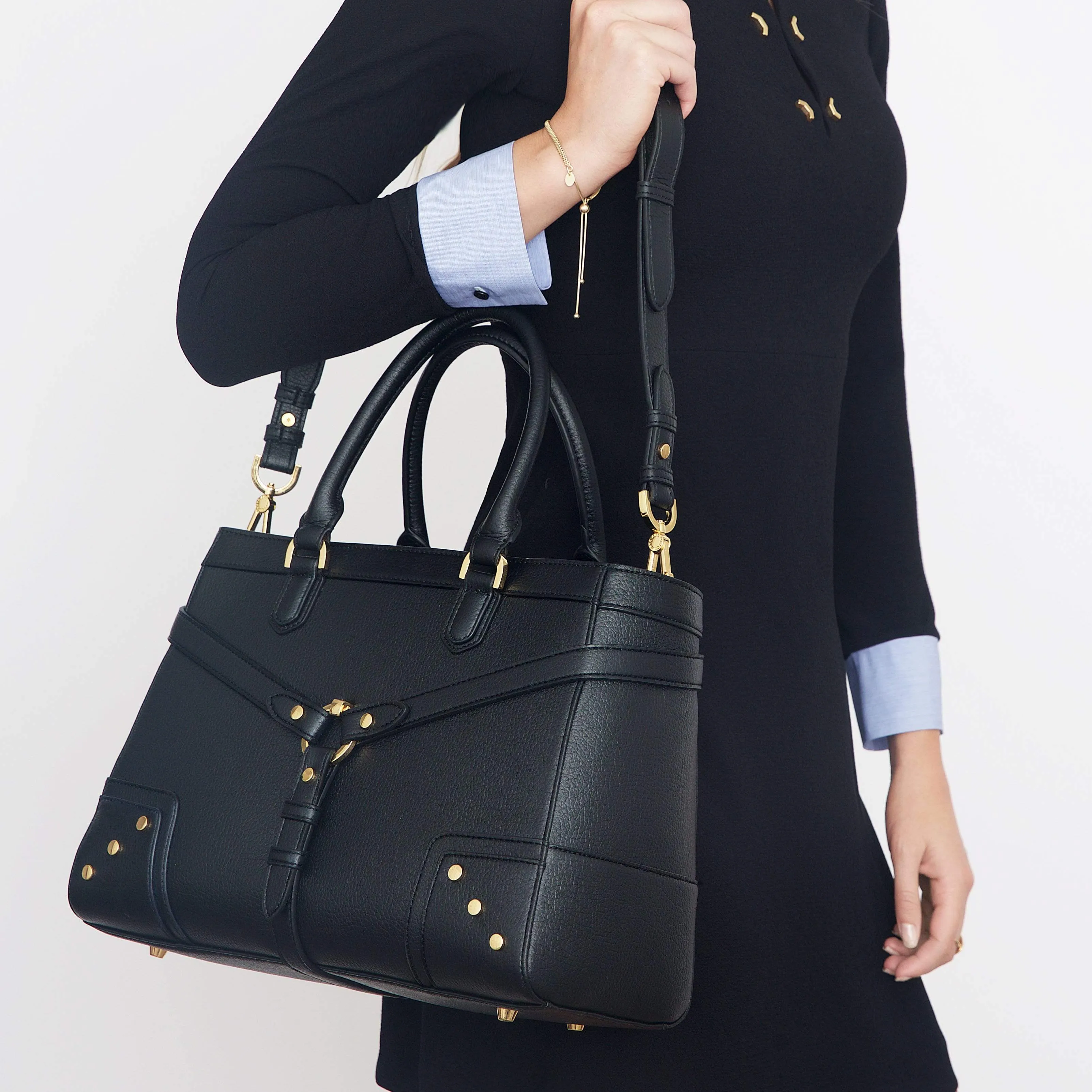 Stockholm Vegan Leather Handbag | Black