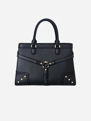 Stockholm Vegan Leather Handbag | Black