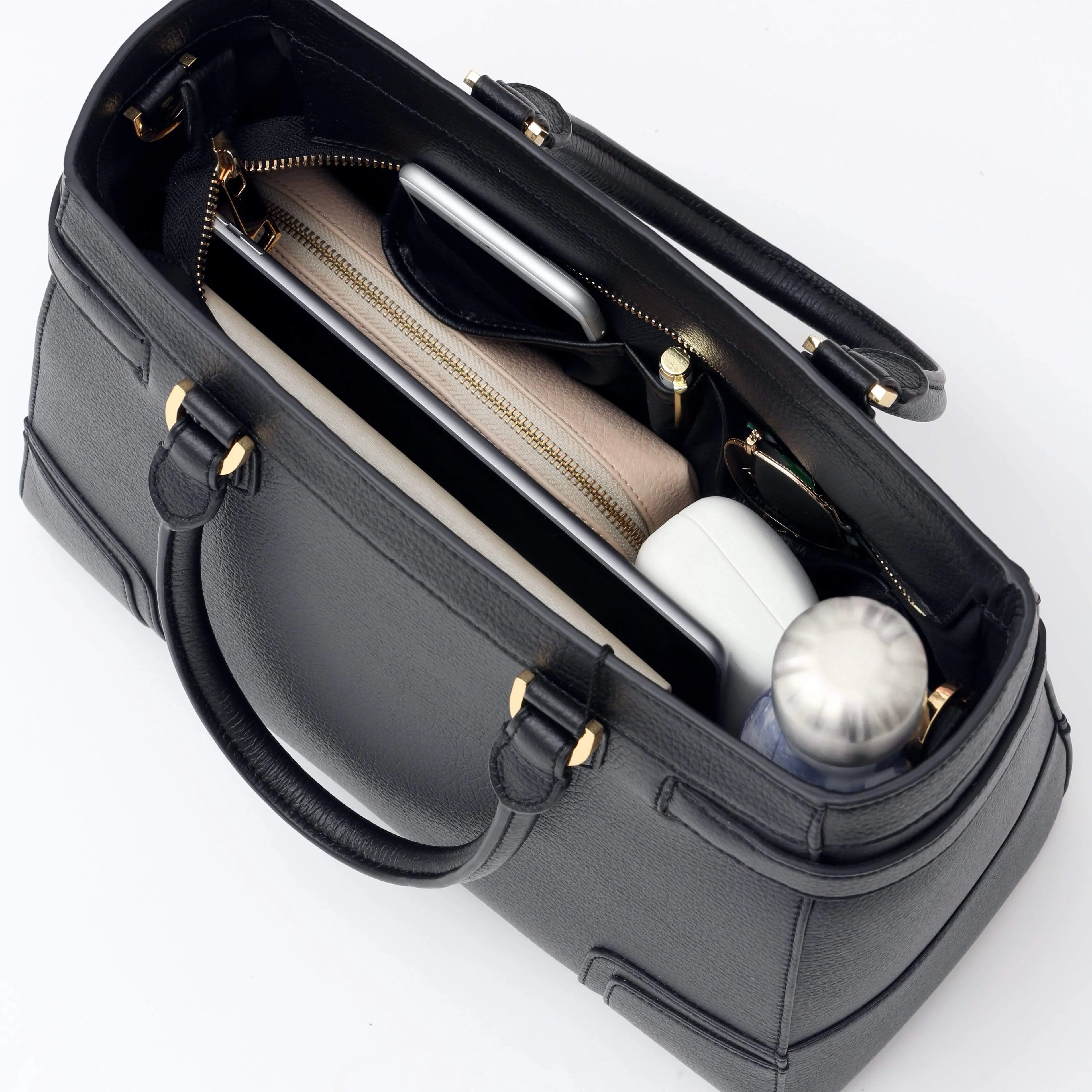 Stockholm Vegan Leather Handbag | Black