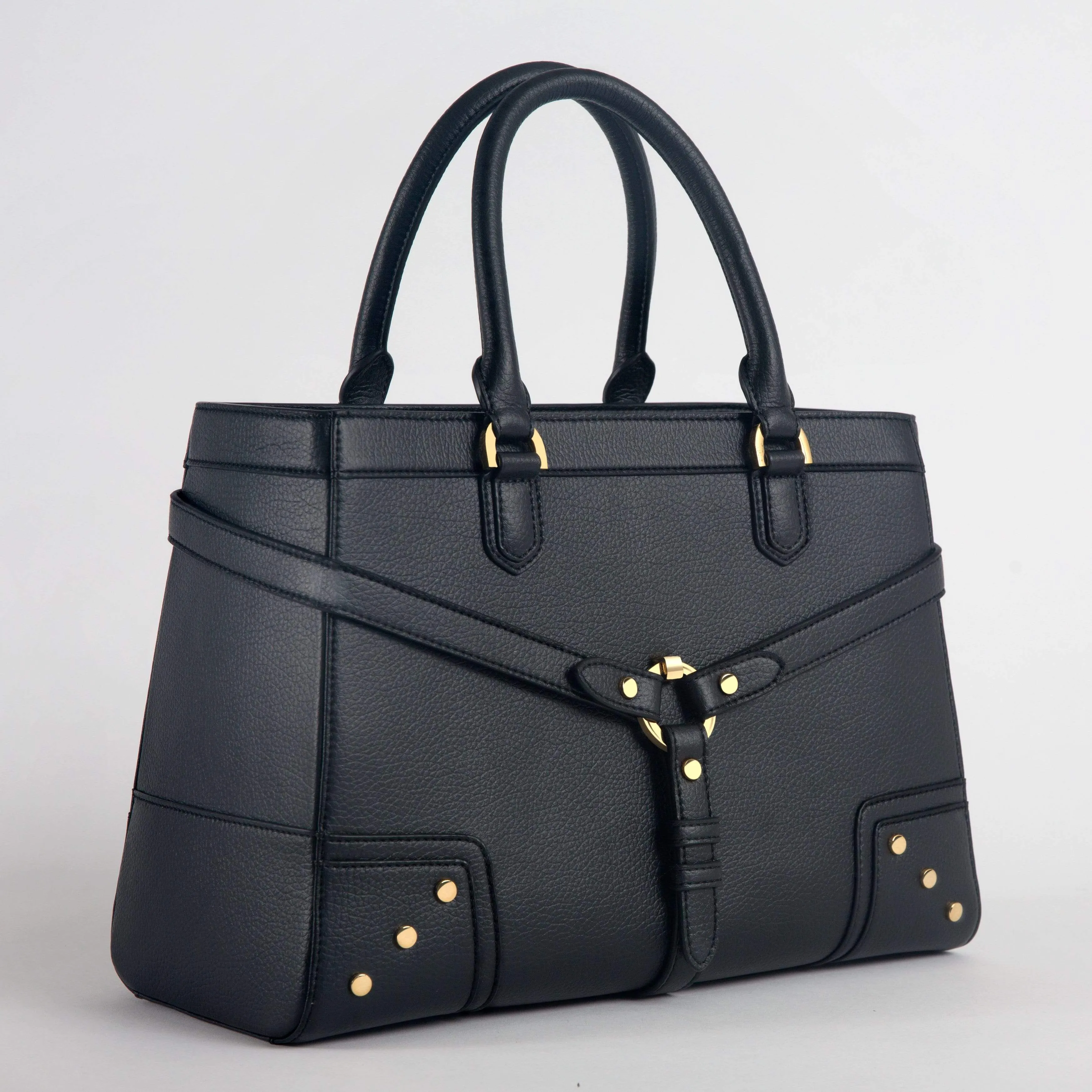 Stockholm Vegan Leather Handbag | Black