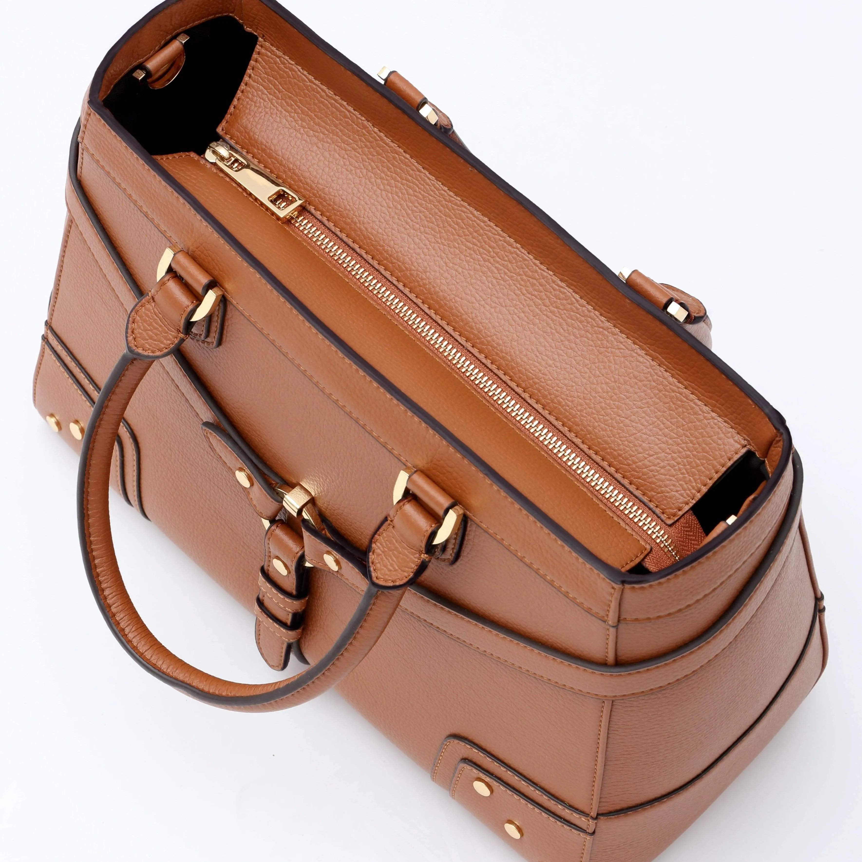 Stockholm Vegan Leather Handbag | Camel