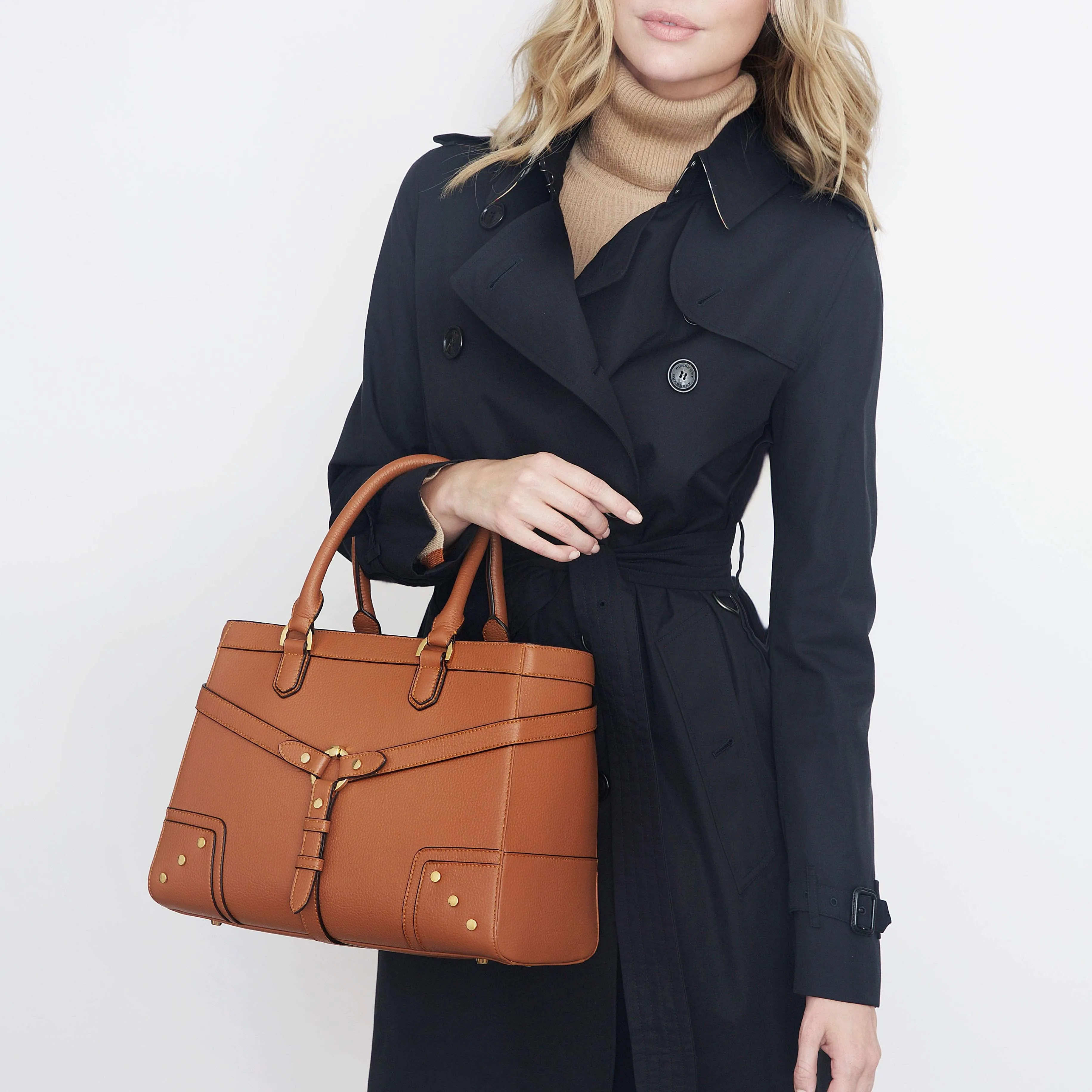 Stockholm Vegan Leather Handbag | Camel