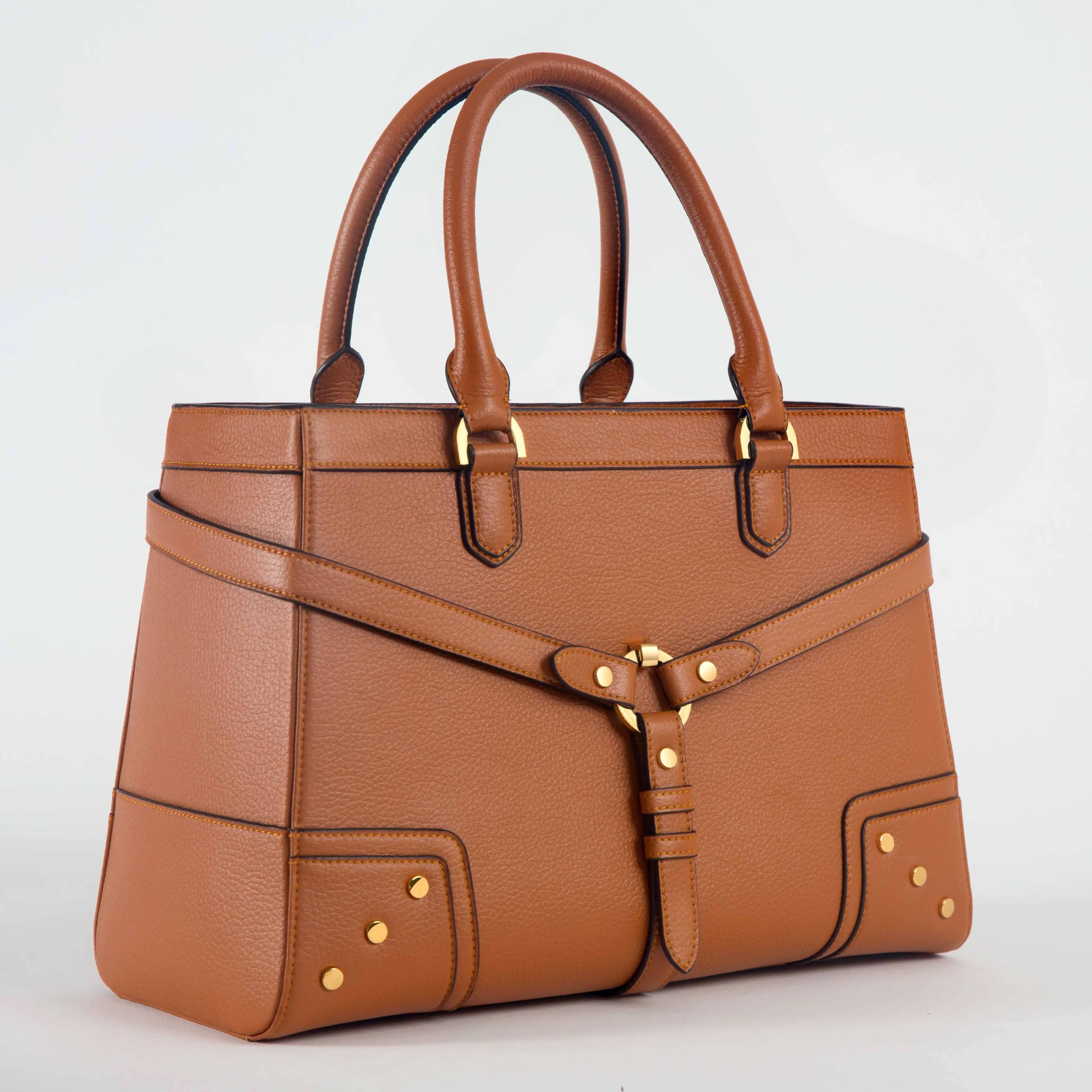 Stockholm Vegan Leather Handbag | Camel