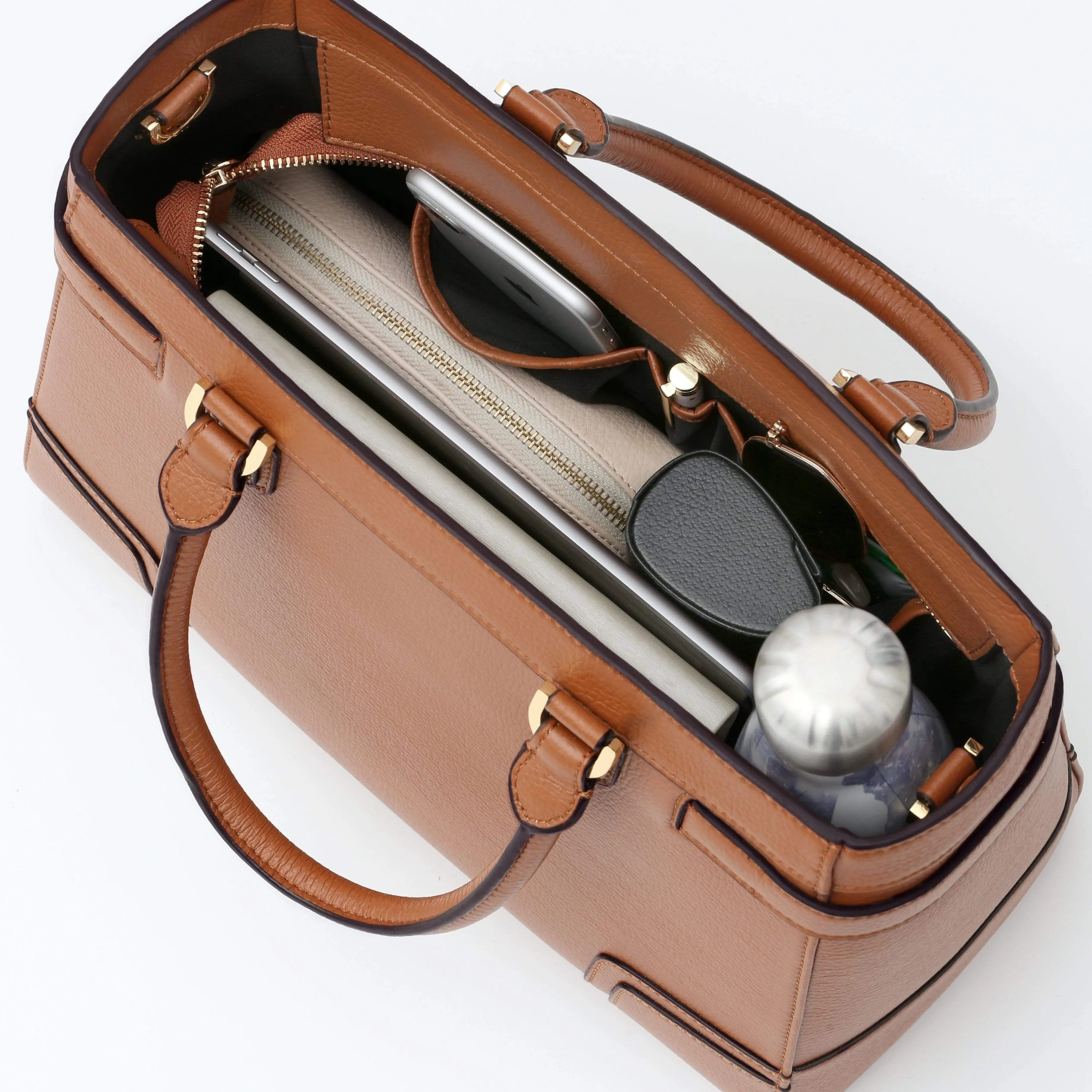 Stockholm Vegan Leather Handbag | Camel