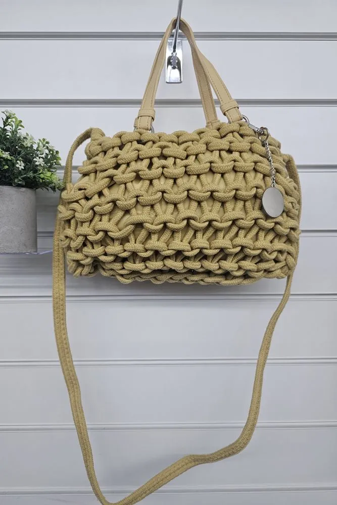 String Braided Rope Two Handle Bag