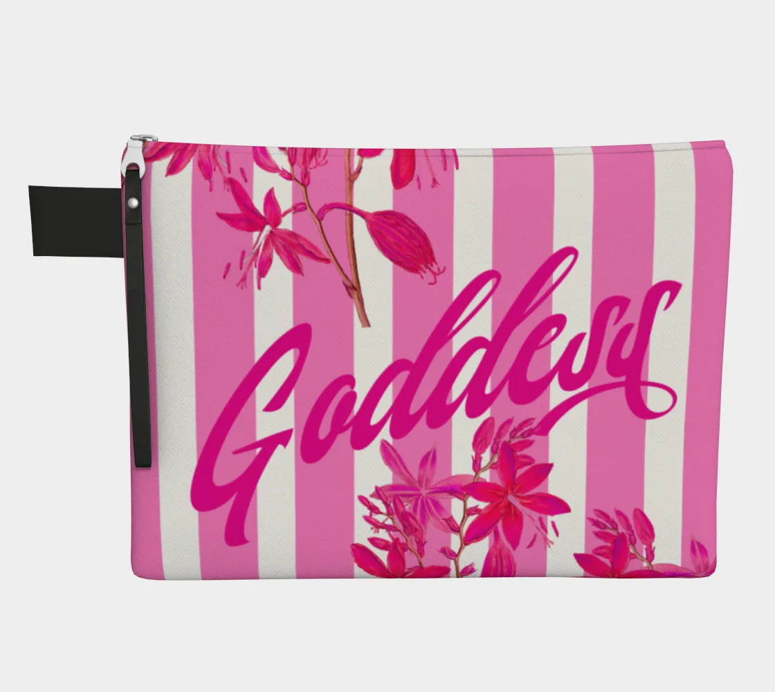 Stripes and Florals Pink Pouch