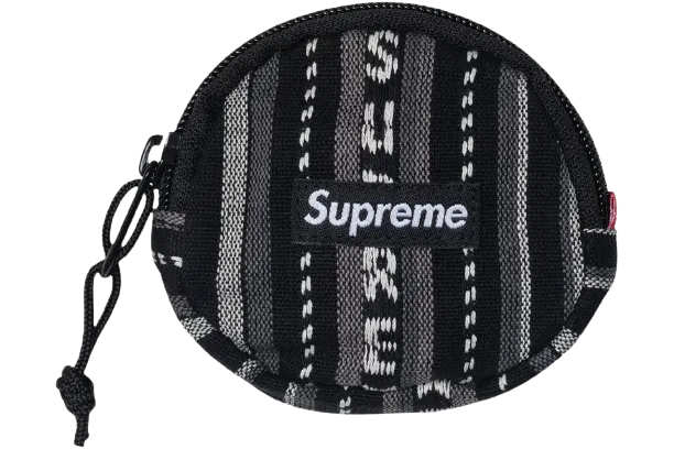 Supreme "Woven Stripe" Coin Pouch Black