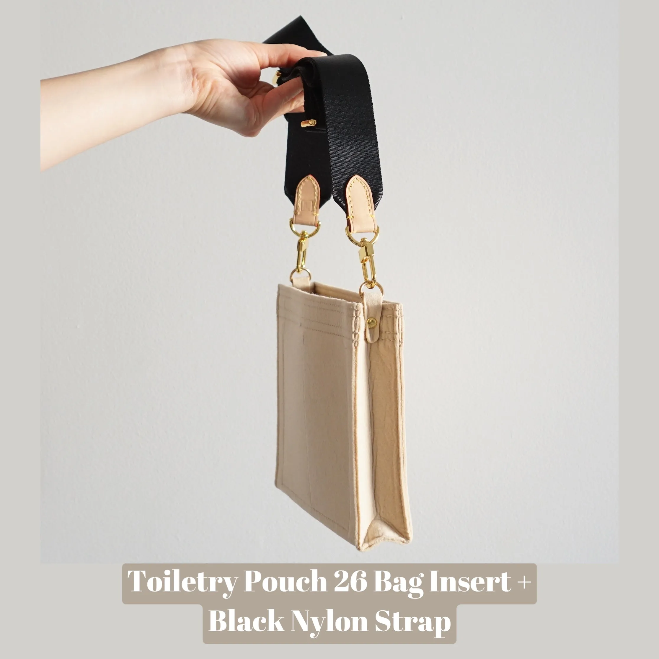 Toiletry Pouch 26 Crossbody Conversion Kit with Bag Organizer Insert and Nylon Bag Strap