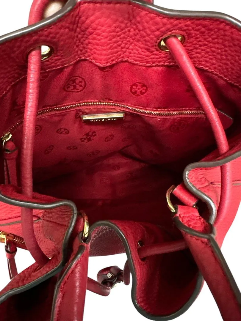 Toryburch  Drawstring Red Leather Bag (H32 x L28 x W14 cm) w/ dustbag