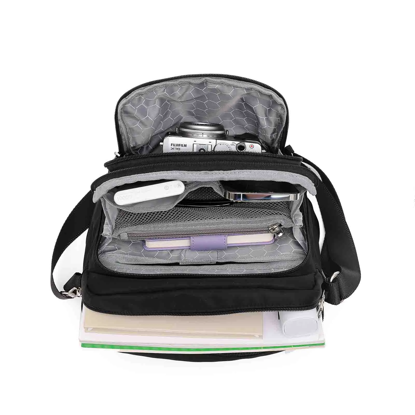 Tosca Anti-Theft Shoulder Bag Layered Black