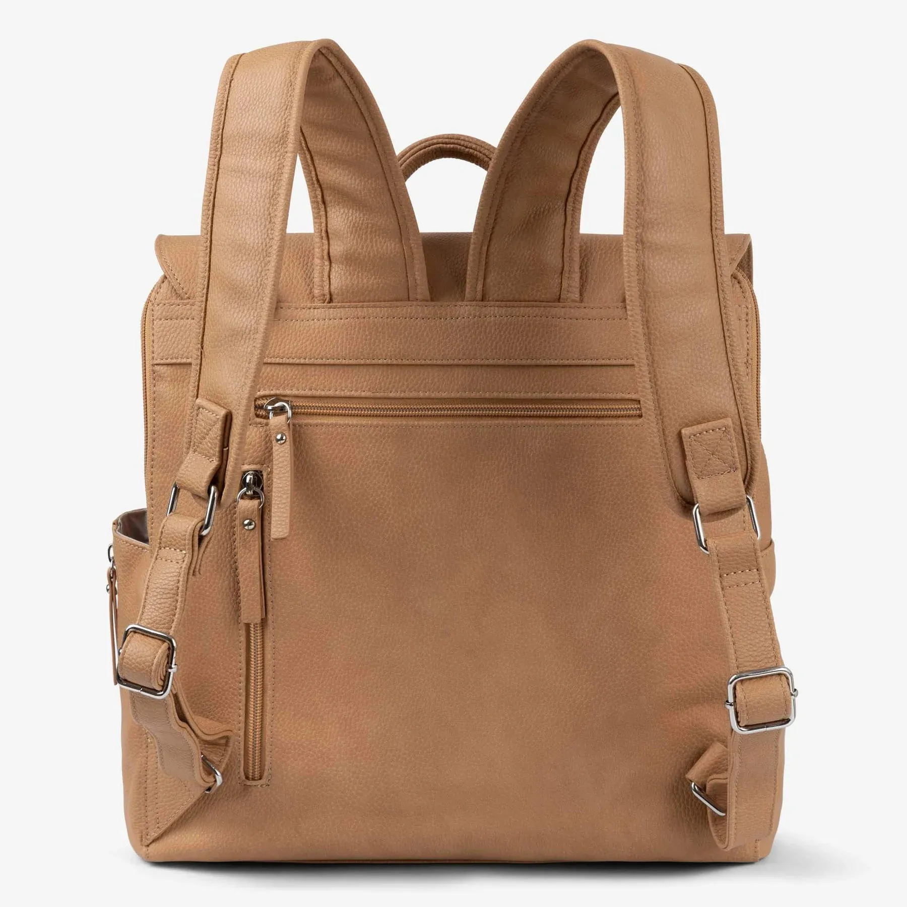 Vanchi Vegan Leather Emmy Backpack Nappy Bag - Camel