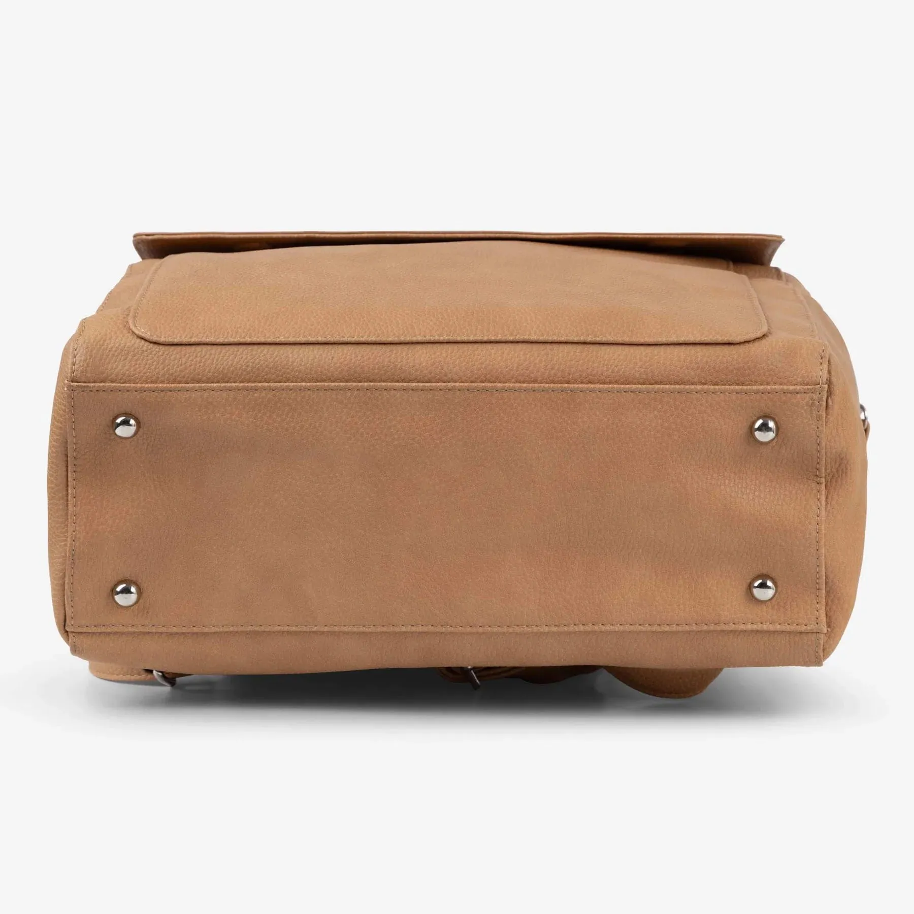 Vanchi Vegan Leather Emmy Backpack Nappy Bag - Camel