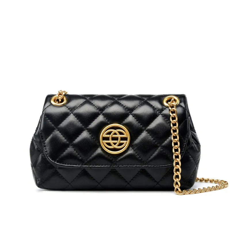 Women Fashion Cowhide Chain Shoulder Cross Body Bag